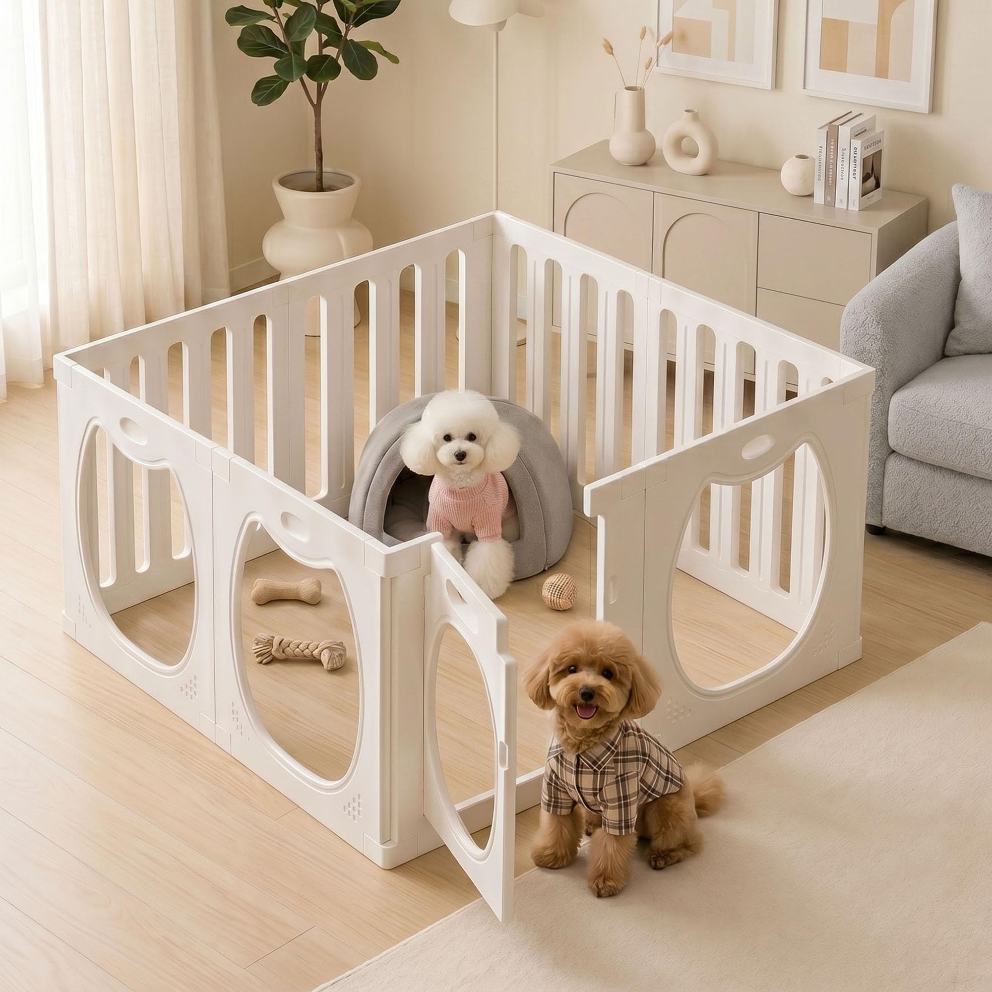 Amazon | Miren 犬サークル 室内 ペットサークル 8枚セット 透明
